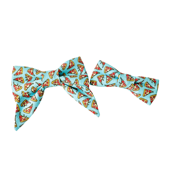 Pepperoni Pizza in Pink & Blue Bows