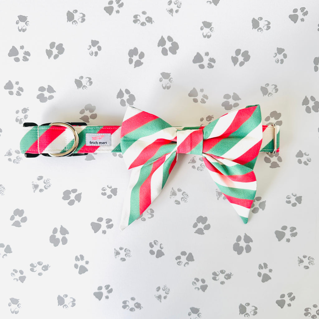 Santa Stripes Sailor Bow