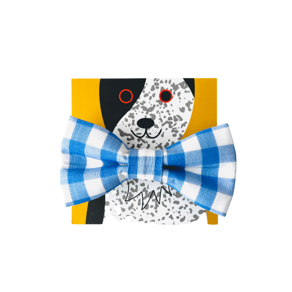 Cobalt Gingham Bow Tie