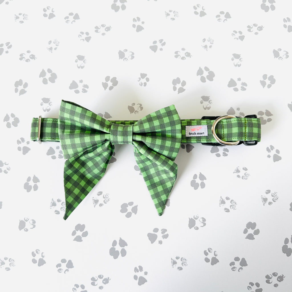 Olive Gingham Collar