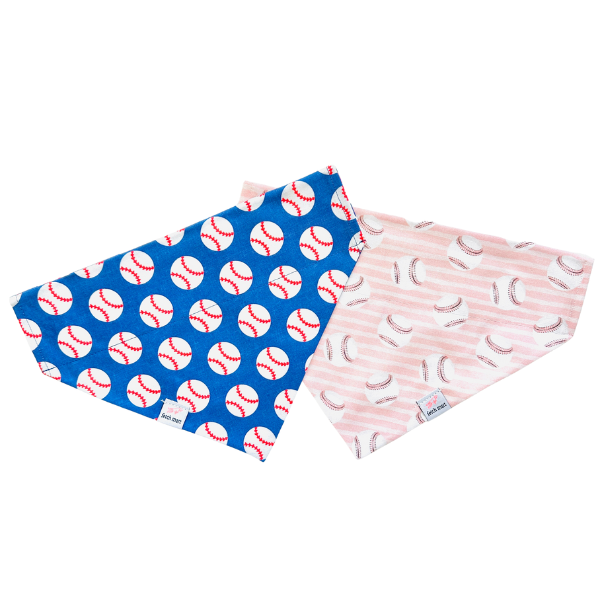 Baseballs in Blue & Pink Bandana