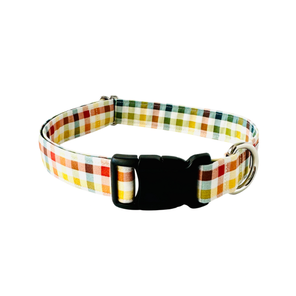 Autumn Rainbow Gingham Collar