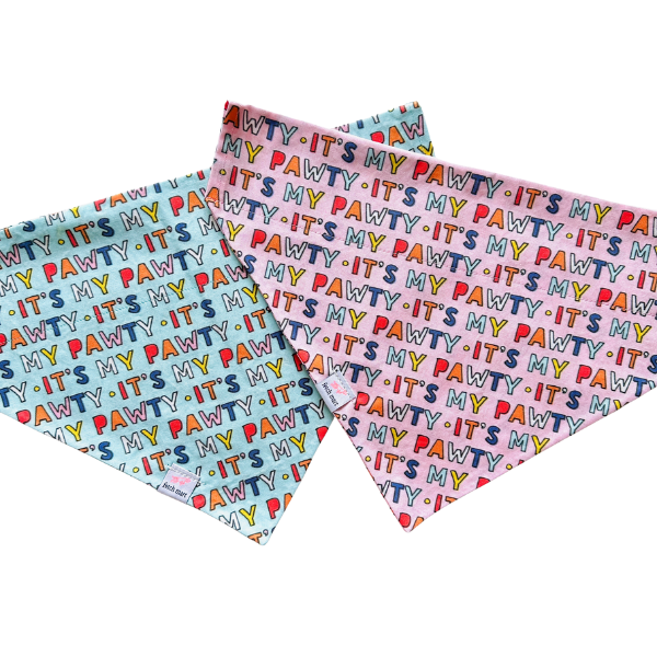 It’s My Pawty in Blue & Pink Bandana