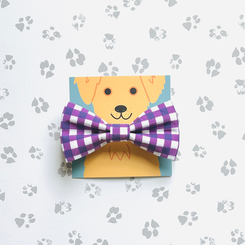 Eggplant Gingham Bow Tie