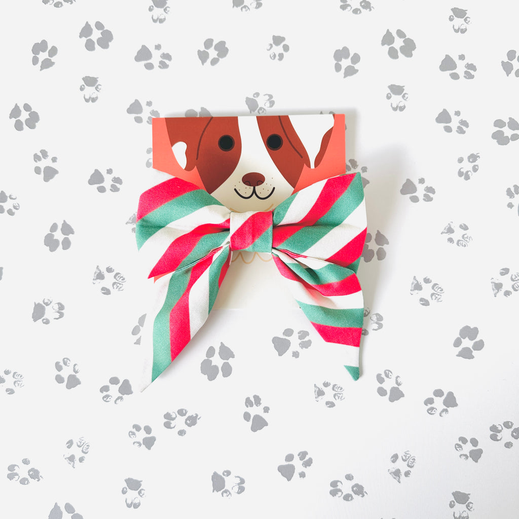 Santa Stripes Sailor Bow