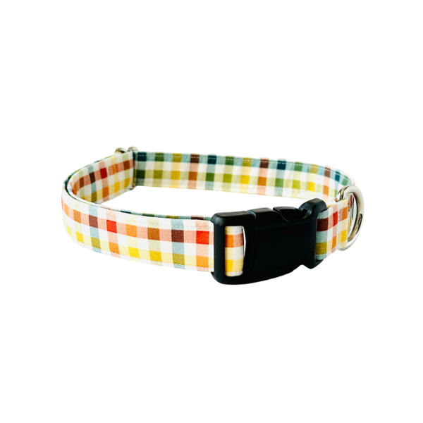 Autumn Rainbow Gingham Collar