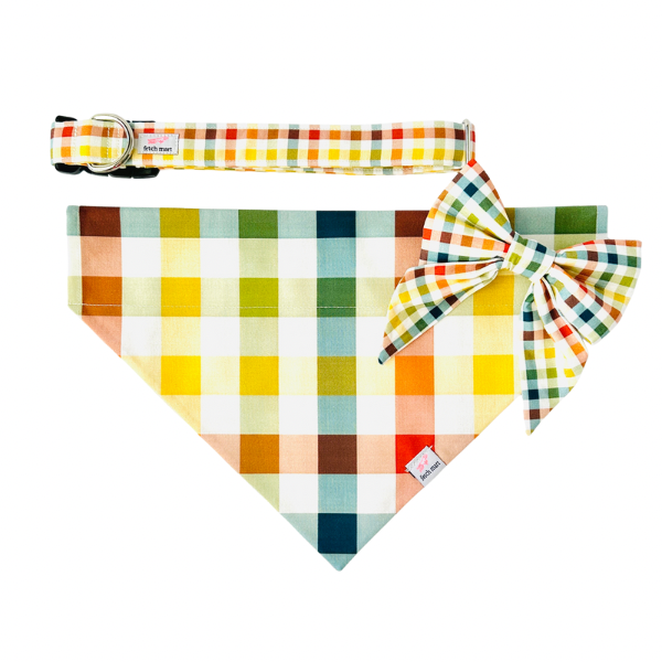 Autumn Rainbow Gingham Bandana