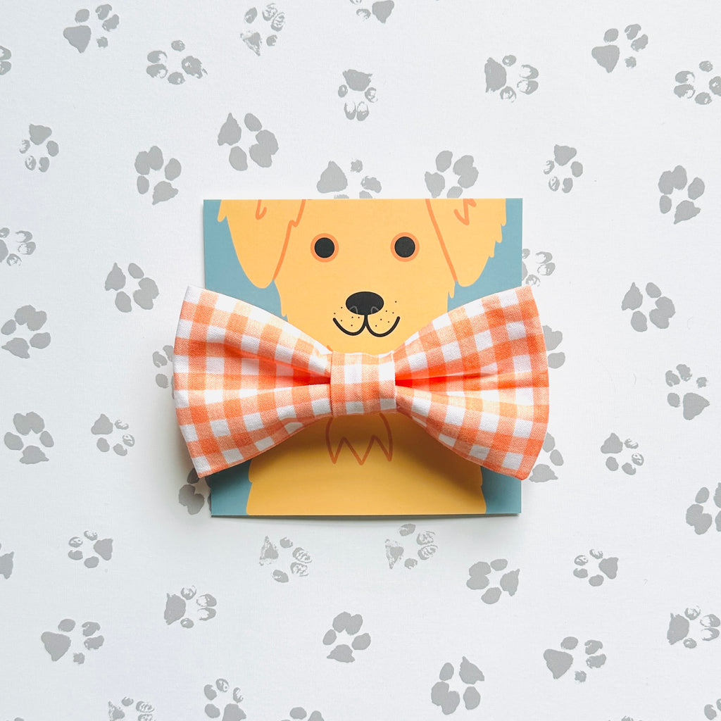 Pumpkin Gingham Bow Tie