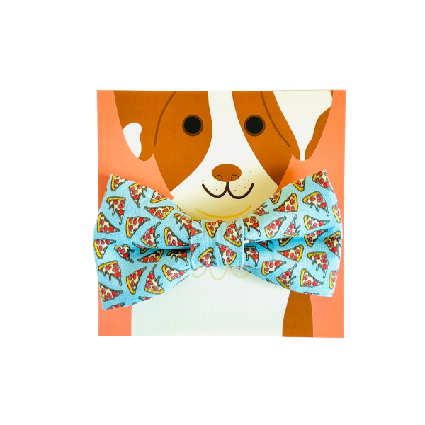 Pepperoni Pizza in Pink & Blue Bow Tie