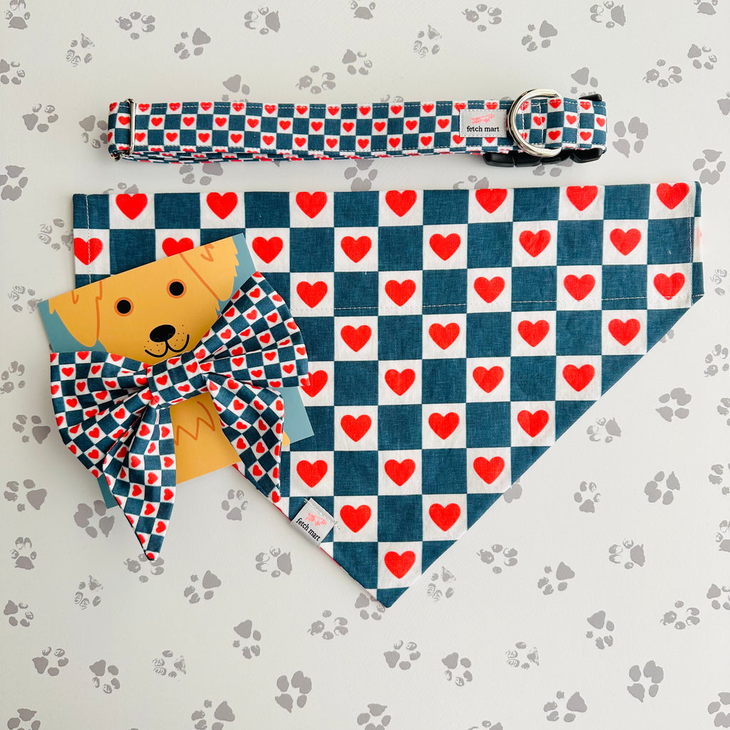 Red & Navy Checkerboard Sailor Bow